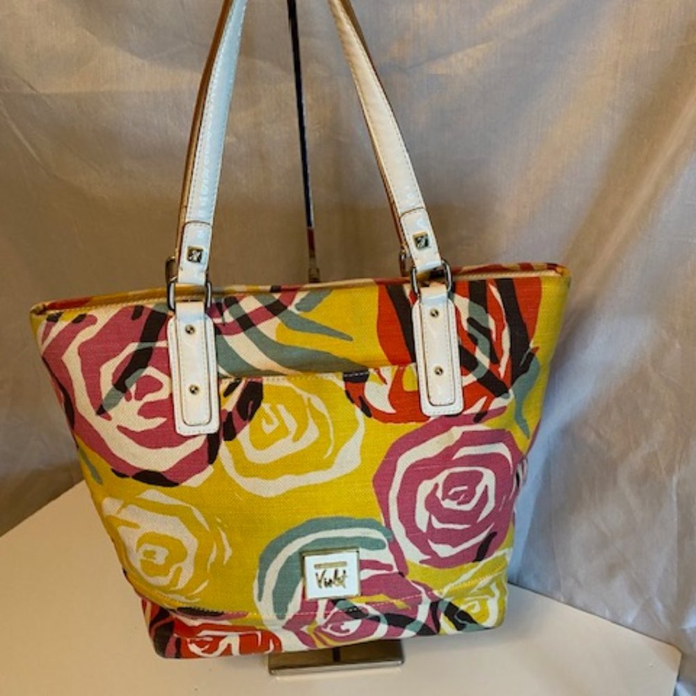 Sarah Violet Tote/shoulder bag canvas multi color floral
